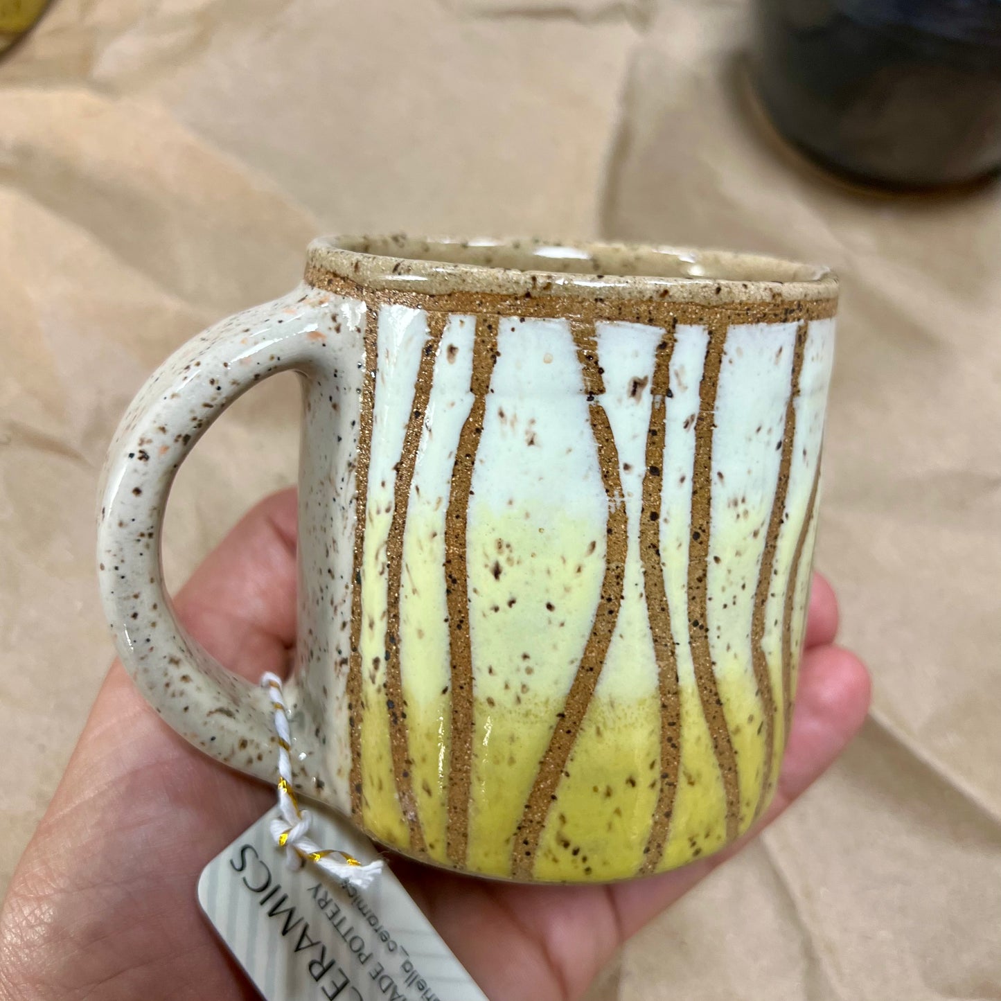 Small Batch Handmade Stoneware Mug - Spring Test Tile Design Mug # 12 | Ariella Ceramics
