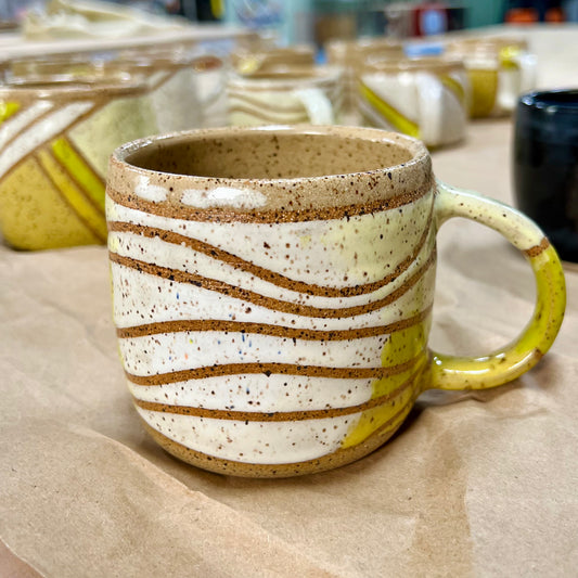 Rustic Hand-Glazed Stoneware Mug #1 - Spring test Tile Design | Ariella Ceramics