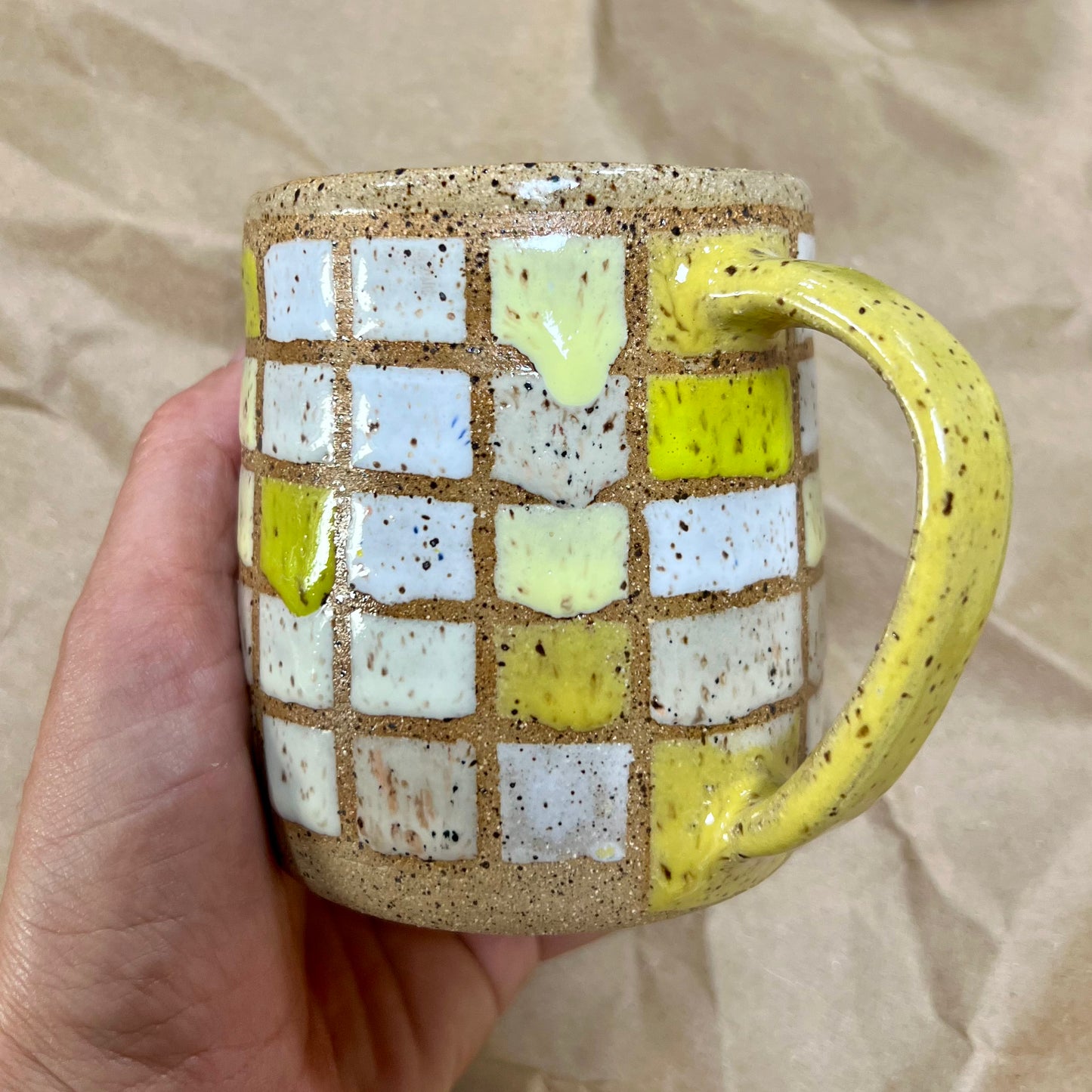 Geometric Hand-Painted Stoneware Mug 11 - Spring Test Tile Series | Ariella Ceramics