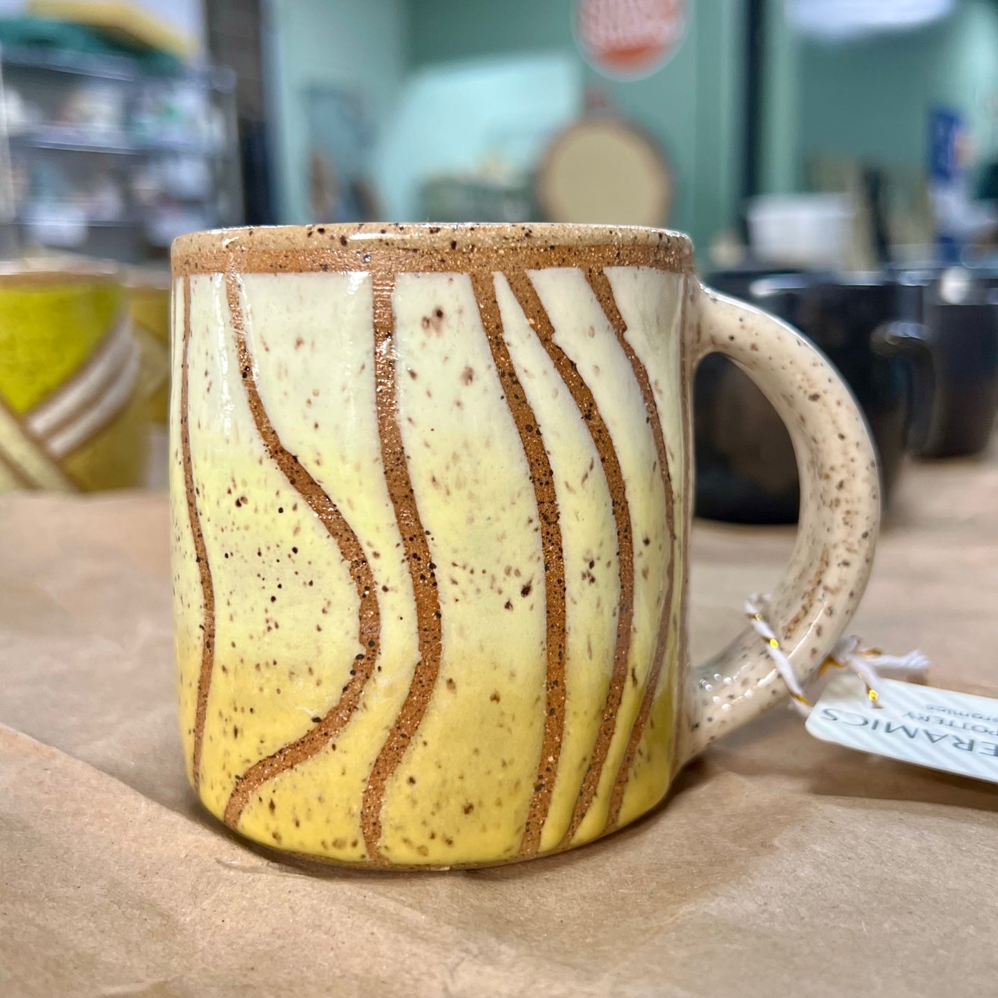 Small Batch Handmade Stoneware Mug - Spring  Test Tile Design Mug # 12 | Ariella Ceramics