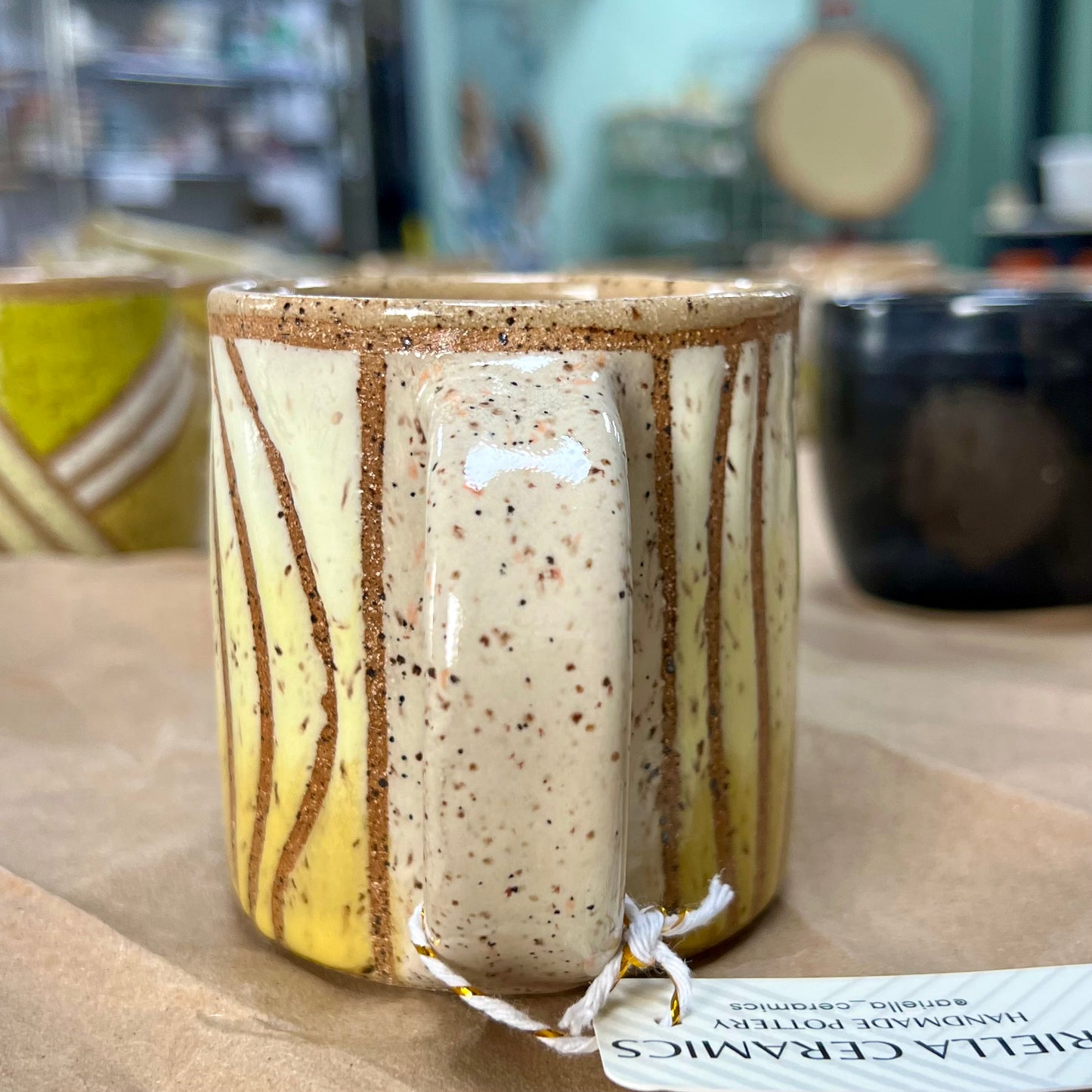 Small Batch Handmade Stoneware Mug - Spring  Test Tile Design Mug # 12 | Ariella Ceramics