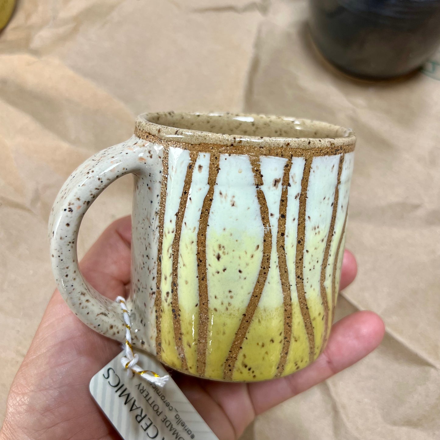 Small Batch Handmade Stoneware Mug - Spring  Test Tile Design Mug # 12 | Ariella Ceramics
