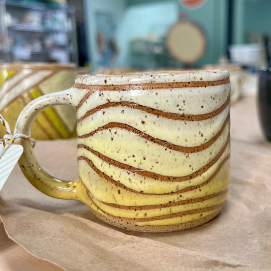 Rustic Hand-Glazed Stoneware Mug #7 - Spring Test Tile Design | Ariella Ceramics