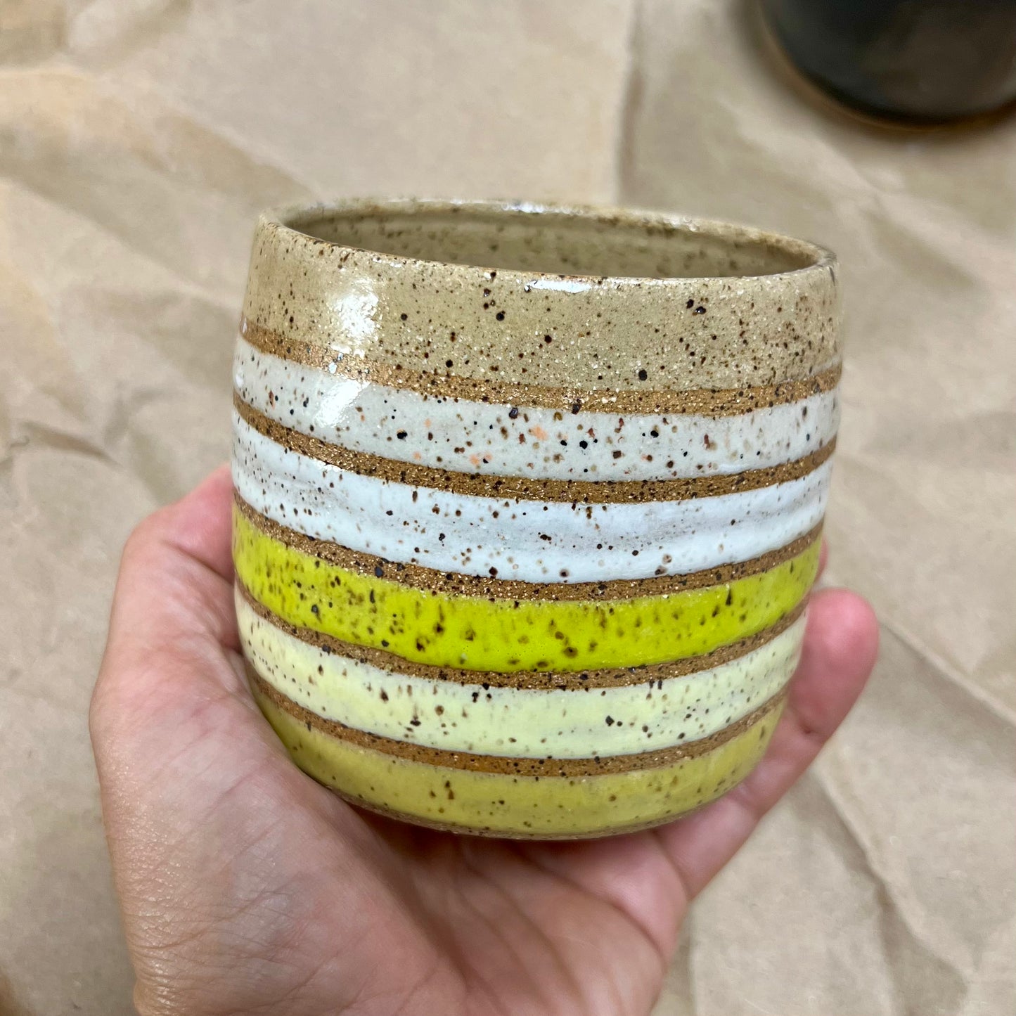 Rustic Hand-Glazed Stoneware Mug #9 - Spring Test Tile Design | Ariella Ceramics