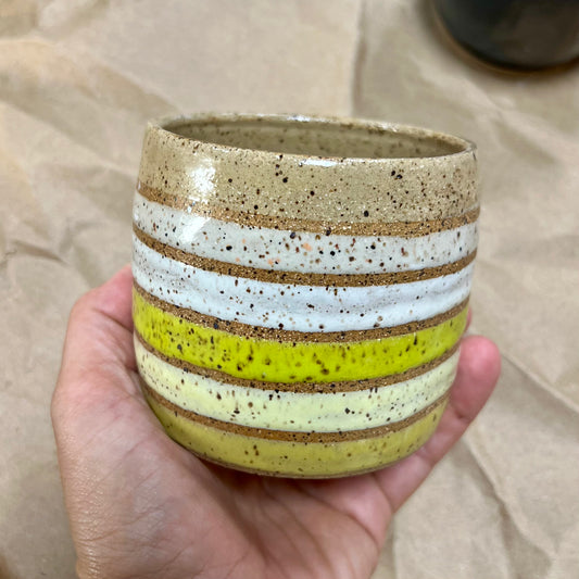 Rustic Hand-Glazed Stoneware Mug #9 - Spring Test Tile Design | Ariella Ceramics