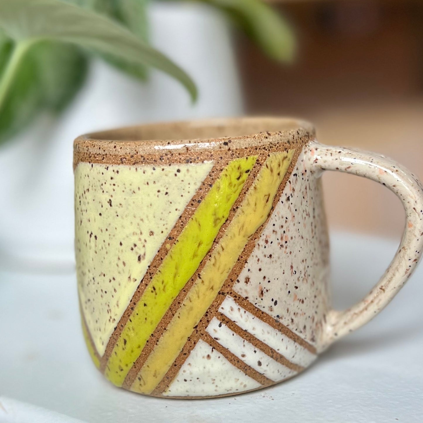 Rustic Hand-Glazed Stoneware Mug 2 - Spring Test Tile Design | Ariella Ceramics